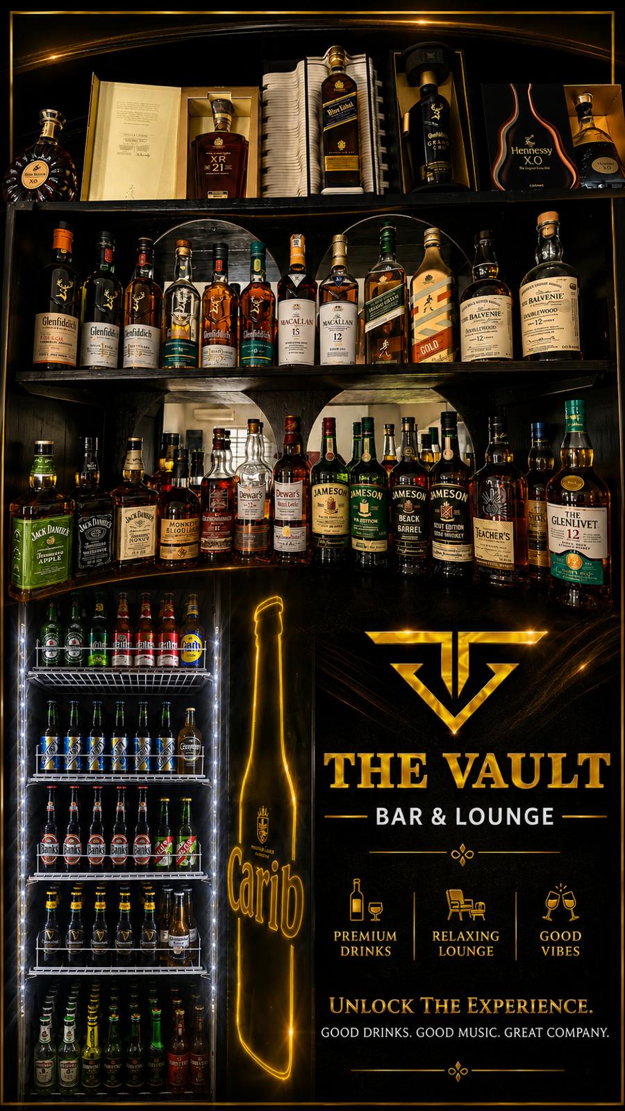 The bar selection at The Vault