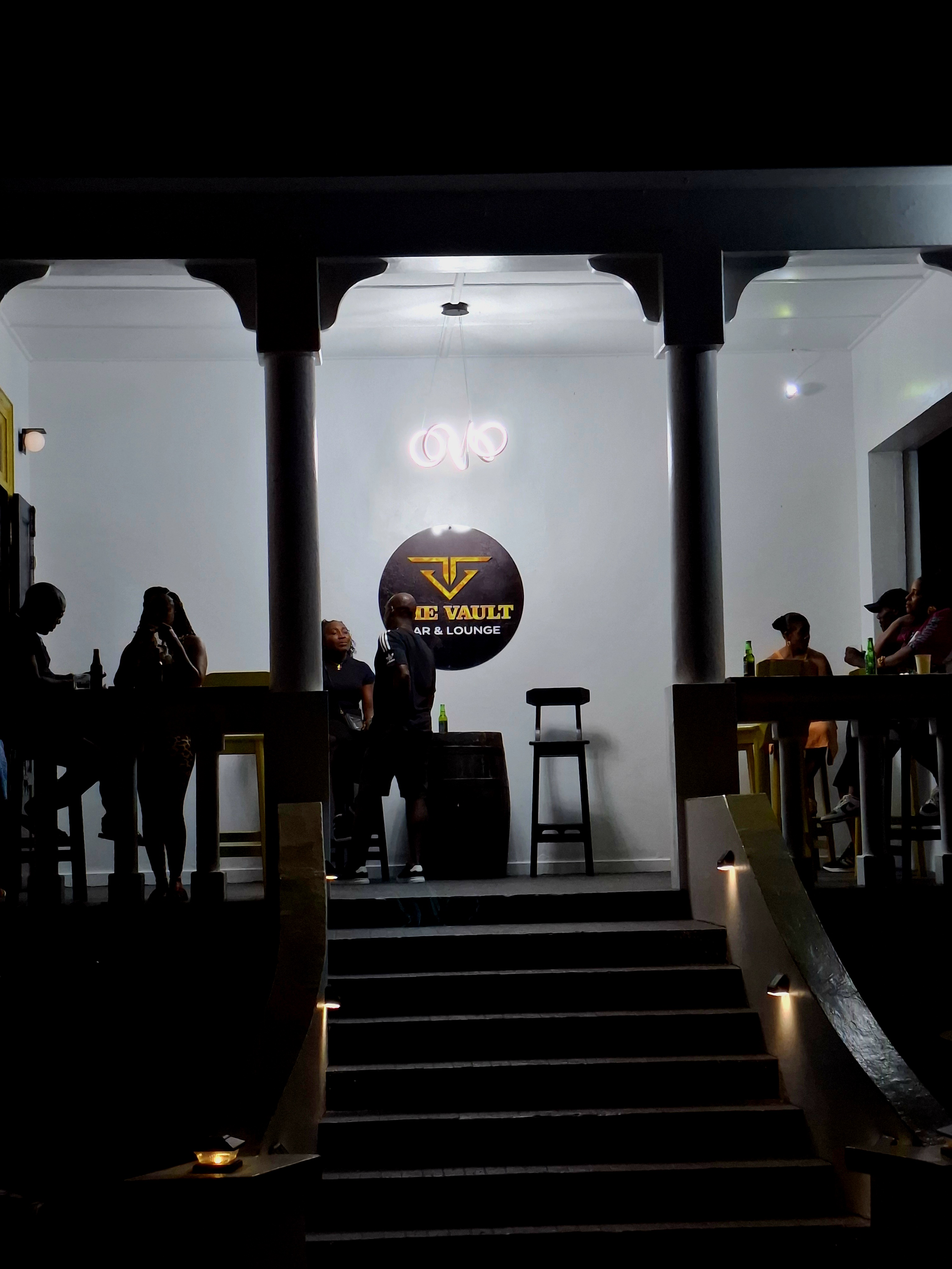 The Vault entrance at night